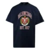 Camiseta de algodón con estampado del logotipo universitario «Negro» 676589TLV898067