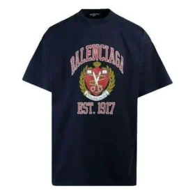Camiseta de algodón con estampado del logotipo universitario «Negro» 676589TLV898067