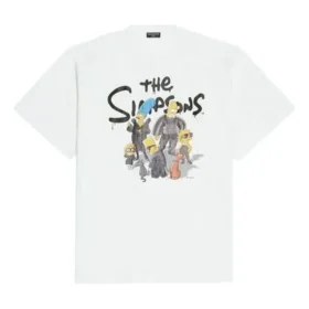 Camiseta de algodón oversize Balenciaga x LOS SIMPSONS «Blanco» 676589TLVG70901