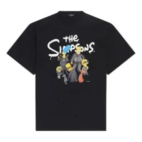 Camiseta de algodón oversize Balenciaga x LOS SIMPSONS «Negro» 676589TLVG71000