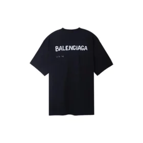 Camiseta de Balenciaga con diseño dibujado a mano, talle grande, «Negro» 641675TOVO51070