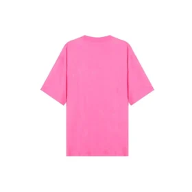 Camiseta de cuello redondo con bordado de la colección SS21, rosa, 641532TJVA95764