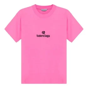 Camiseta de cuello redondo con bordado, manga corta, rosa 612964TJVD95764