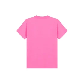 Camiseta de cuello redondo con bordado, manga corta, rosa 612964TJVD95764
