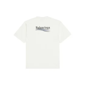 Camiseta de cuello redondo con bordado para Political Campaign, corte grande «Blanco» 641655TKVJ19084
