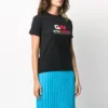 Camiseta de cuello redondo con estampado, color negro 620941TIVD51000