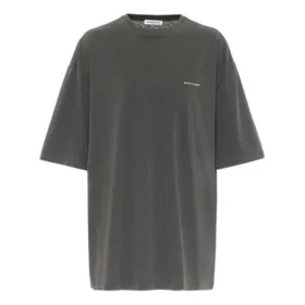 Camiseta de cuello redondo con estampado, logotipo pequeño y manga corta, gris 556104TYK281055