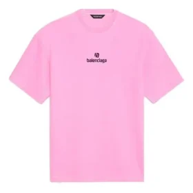 Camiseta de cuello redondo con logotipo del patrocinador, rosa/rojo 612965TJVD95764