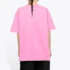 Camiseta de cuello redondo con logotipo del patrocinador, rosa/rojo 612965TJVD95764