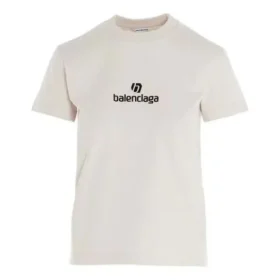 Camiseta de cuello redondo con logotipo, gris/blanco 612964TJVD99054