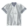 Camiseta de fútbol 3B con cuello en V brillante, oversize «Gris-Blanco» 857113TTVQ71461