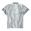 Camiseta de fútbol 3B con cuello en V brillante, oversize «Gris-Blanco» 857113TTVQ71461