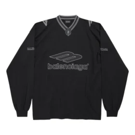 Camiseta de fútbol 3B de manga larga con cuello en V «Negro antracita» 857085TTVQ61066