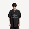 Camiseta de fútbol 3b para hombre con cuello en V, oversize, en negro/antracita Camiseta de fútbol 3b para hombre con cuello en V, oversize, en negro/antracita