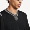 Camiseta de fútbol 3b para hombre con cuello en V, oversize, en negro/antracita Camiseta de fútbol 3b para hombre con cuello en V, oversize, en negro/antracita