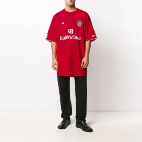 Camiseta de fútbol oversize «Rojo Blanco» 641666TJV056540