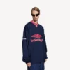 Camiseta de fútbol para hombre 3b de manga larga y cuello en V en azul marino oscuro/rojo Camiseta de fútbol para hombre 3b de manga larga y cuello en V en azul marino oscuro/rojo