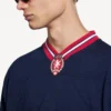 Camiseta de fútbol para hombre 3b de manga larga y cuello en V en azul marino oscuro/rojo Camiseta de fútbol para hombre 3b de manga larga y cuello en V en azul marino oscuro/rojo