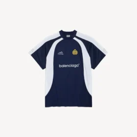 Camiseta de fútbol para hombre de corte oversize en azul marino