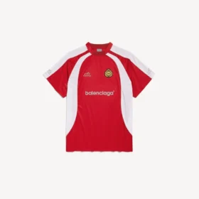 Camiseta de fútbol para hombre de corte oversize en rojo
