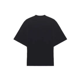 Camiseta de hombre Balenciaga de manga corta holgada con estampado de patrón y logotipo, color negro 641614TJVK61070