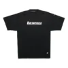 Camiseta de hombre Balenciaga Temporada Primavera-Verano 2021 con estampado de letras y agujeros, cuello redondo y manga corta, color negro 651795TKVB81070