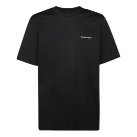 Camiseta de hombre de Balenciaga con logo, de punto y manga corta, color negro 556150TYK281000