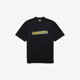 Camiseta de hombre de corte medio con diseño «Messy Spray» en negro Camiseta de hombre de corte medio con diseño «Messy Spray» en negro