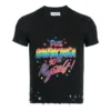 Camiseta de jersey con gráfico desgastado, corte pequeño, «Washed Black» 612964TMVH31055