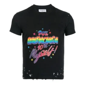 Camiseta de jersey con gráfico desgastado, corte pequeño, «Washed Black» 612964TMVH31055