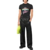 Camiseta de jersey con gráfico desgastado, corte pequeño, «Washed Black» 612964TMVH31055