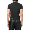Camiseta de jersey con gráfico desgastado, corte pequeño, «Washed Black» 612964TMVH31055