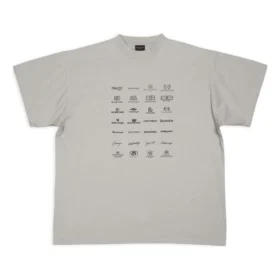Camiseta de logotipos «Gris claro» de tallas grandes 712398TNVQ71342
