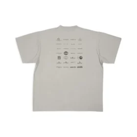 Camiseta de logotipos «Gris claro» de tallas grandes 712398TNVQ71342