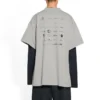 Camiseta de logotipos «Gris claro» de tallas grandes 712398TNVQ71342