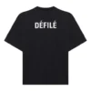 Camiseta de manga corta ancha con letras impresas, color negro 641532TJVL41000