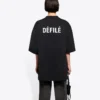 Camiseta de manga corta ancha con letras impresas, color negro 641532TJVL41000