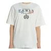 Camiseta de manga corta blanca con estampado de letras y logotipo de la corona 594599TGV489000