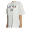 Camiseta de manga corta blanca con estampado de letras y logotipo de la corona 594599TGV489000