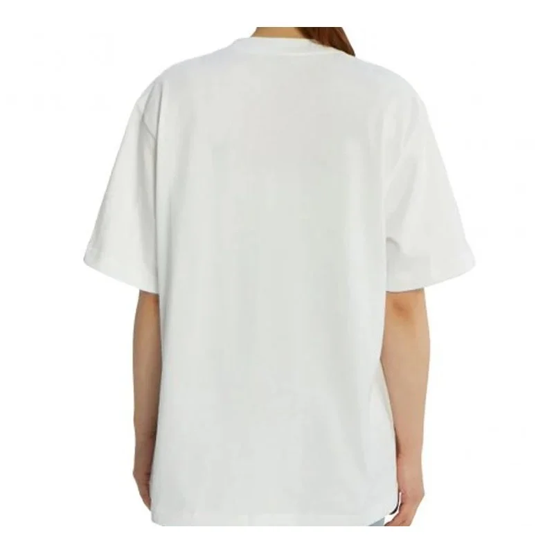 Camiseta de manga corta blanca con estampado de letras y logotipo de la corona 594599TGV489000
