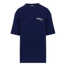 Camiseta de manga corta con cuello redondo y estampado de la colección SS21, azul 641655TIV521195