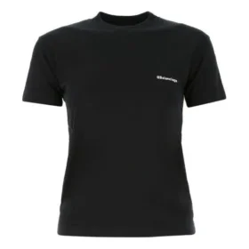 Camiseta de manga corta con cuello redondo y logotipo de la colección SS21, color negro 612964TJV871070