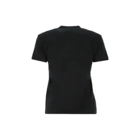 Camiseta de manga corta con cuello redondo y logotipo de la colección SS21, color negro 612964TJV871070