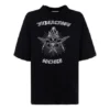 Camiseta de manga corta con eslogan impreso, color negro 641532TJV781000