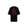 Camiseta de manga corta con eslogan impreso, color negro 641532TJV781000