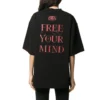 Camiseta de manga corta con eslogan impreso, color negro 641532TJV781000