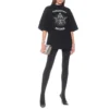 Camiseta de manga corta con eslogan impreso, color negro 641532TJV781000