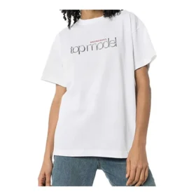Camiseta de manga corta con estampado de letras «Lens», color blanco, 612965TIV829000 Camiseta de manga corta con estampado de letras «Lens», color blanco, 612965TIV829000