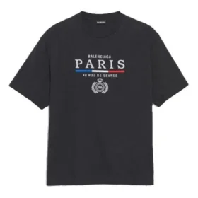 Camiseta de manga corta con logo de París y bandera de París, estilo regular, colección SS20 594579TGV481000 Camiseta de manga corta con logo de París y bandera de París, estilo regular, colección SS20 594579TGV481000