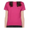 Camiseta de manga corta con logo retro pequeño, rosa 570796TBV435630